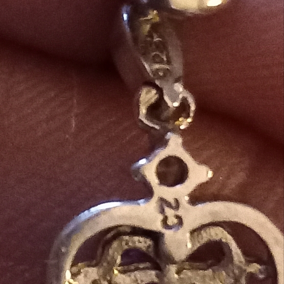 EUC Vintage Jewelili Sterling Silver w/ Created Ruby and Diamond Earrings - Picture 5 of 7